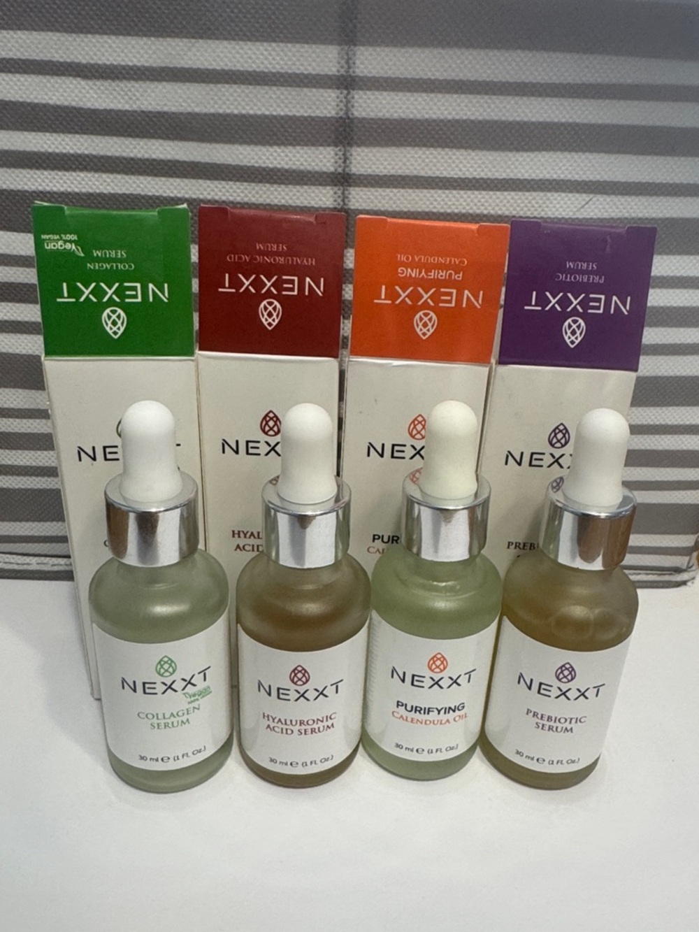 Nexxt brand Skincare Serum Set — Collagen, Hyaluronic, Calendula Oil and Prob